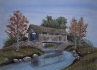 Watercolor, Covered Bridge