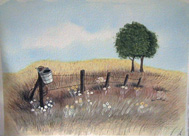 Watercolor of Barbed Wire Fence (2006)